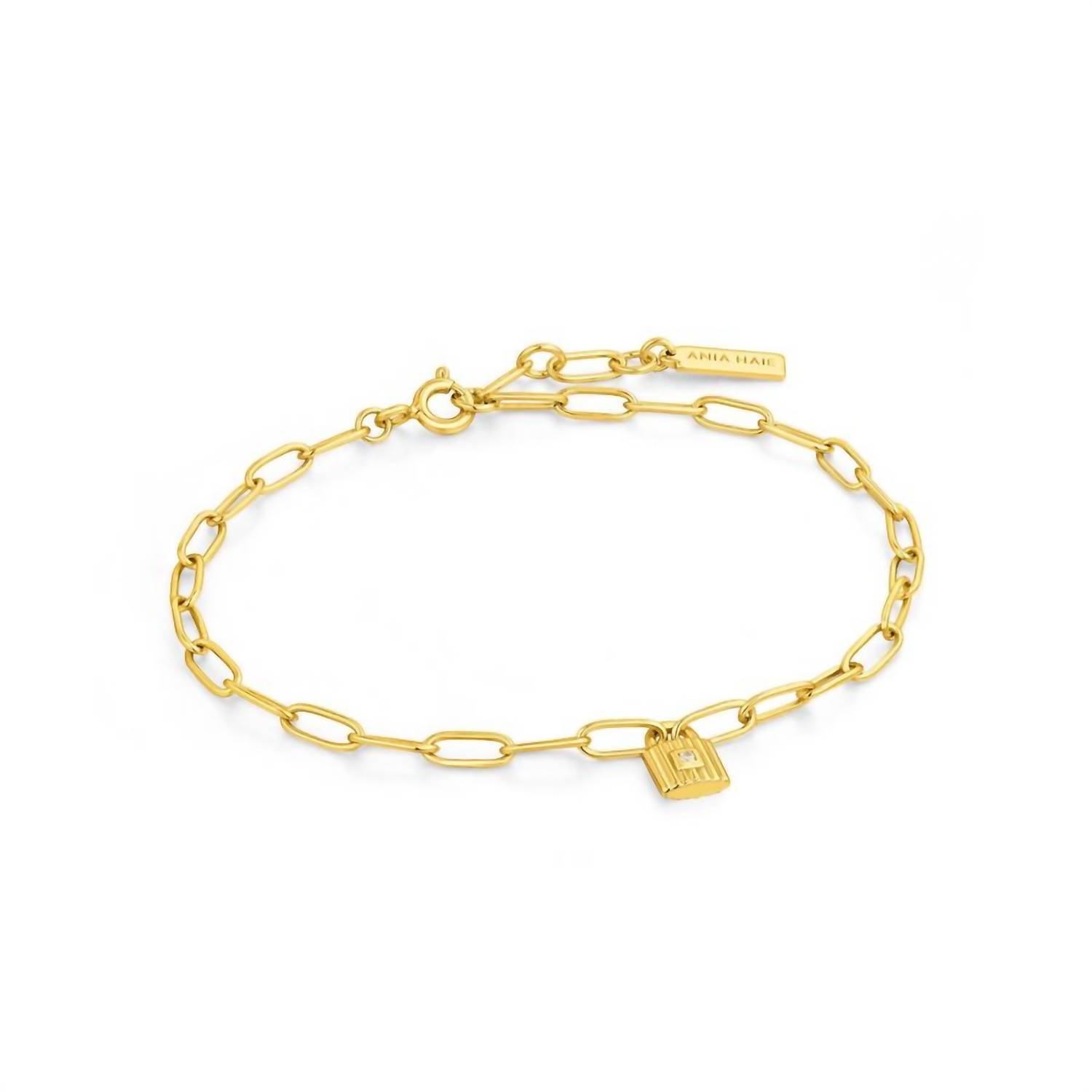 New Ania Haie Women's Under Lock & Key Chain Padlock Bracelet In Gold